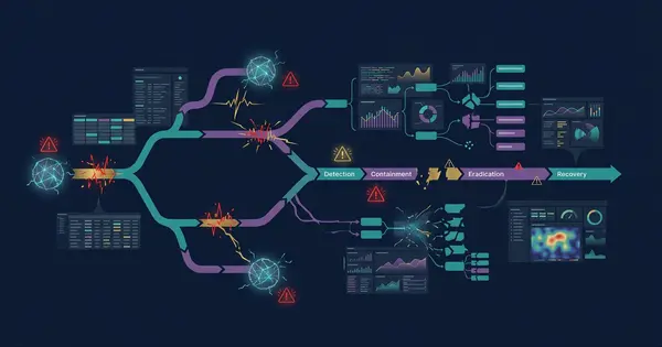 Security-Team analysiert einen Incident im Microsoft-Defender-Portal mit Zeitleiste und betroffenen Konten